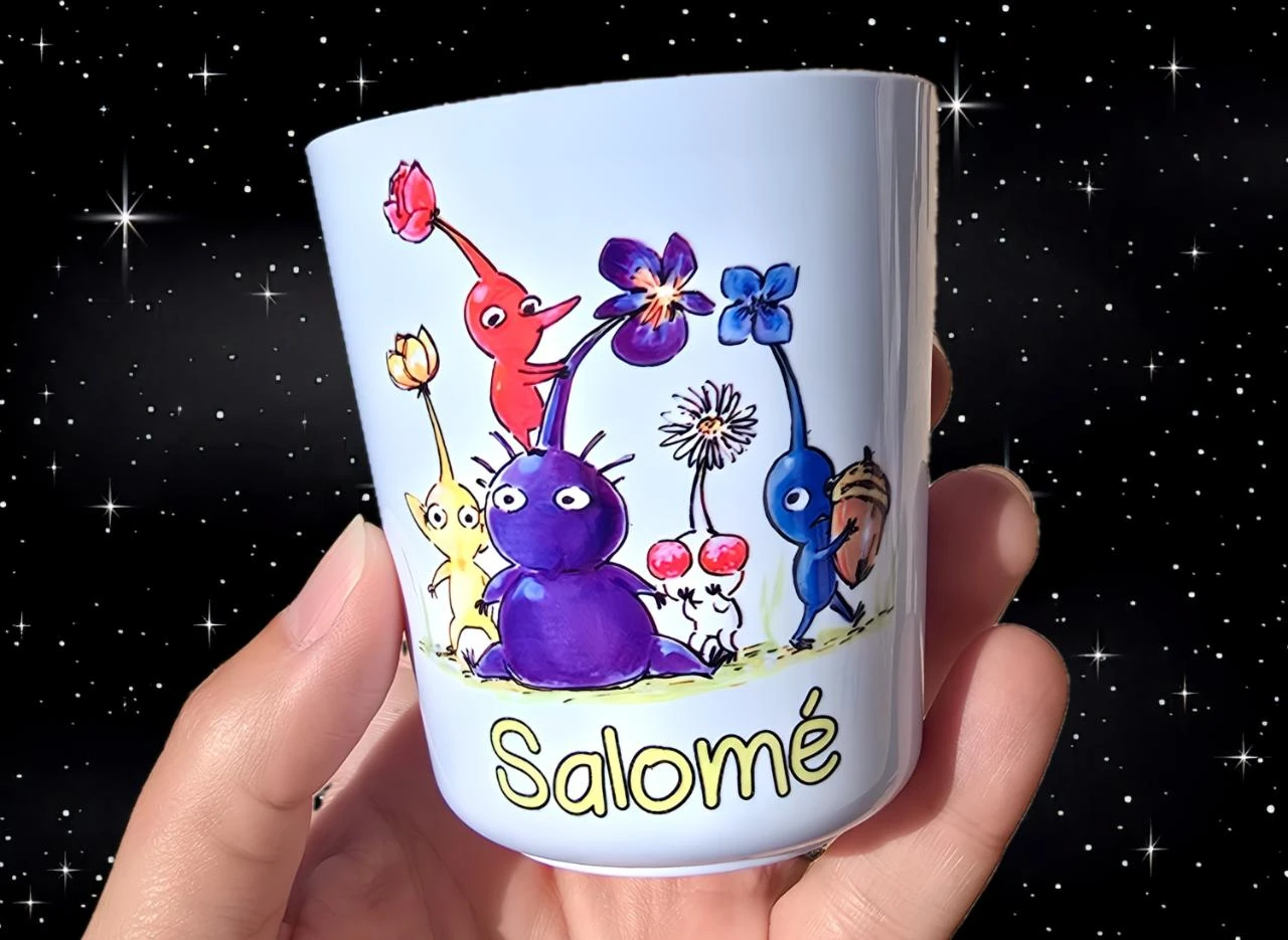 verre gobelet pour enfant personnalisé pikmin